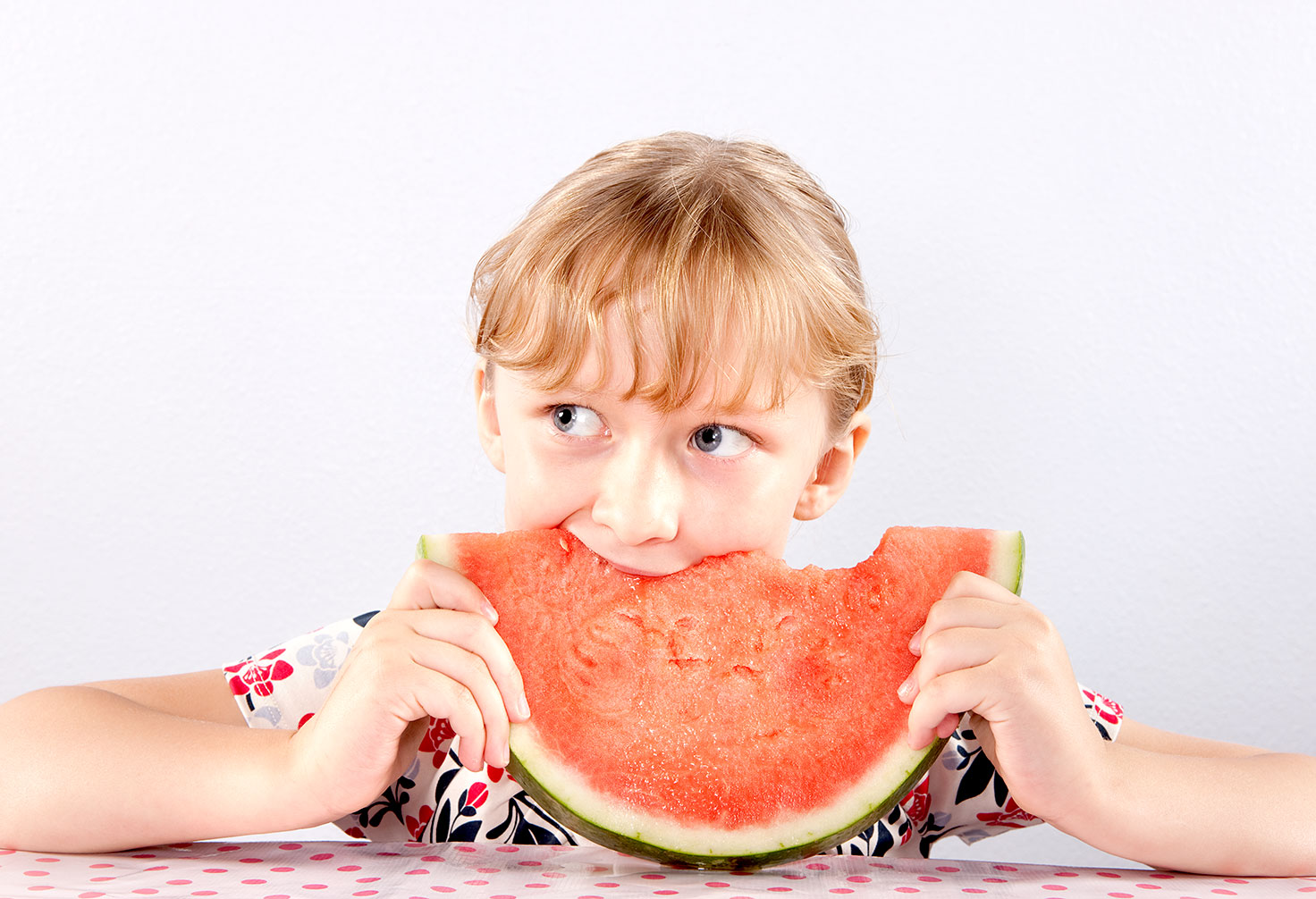 Girl eating watermelon 