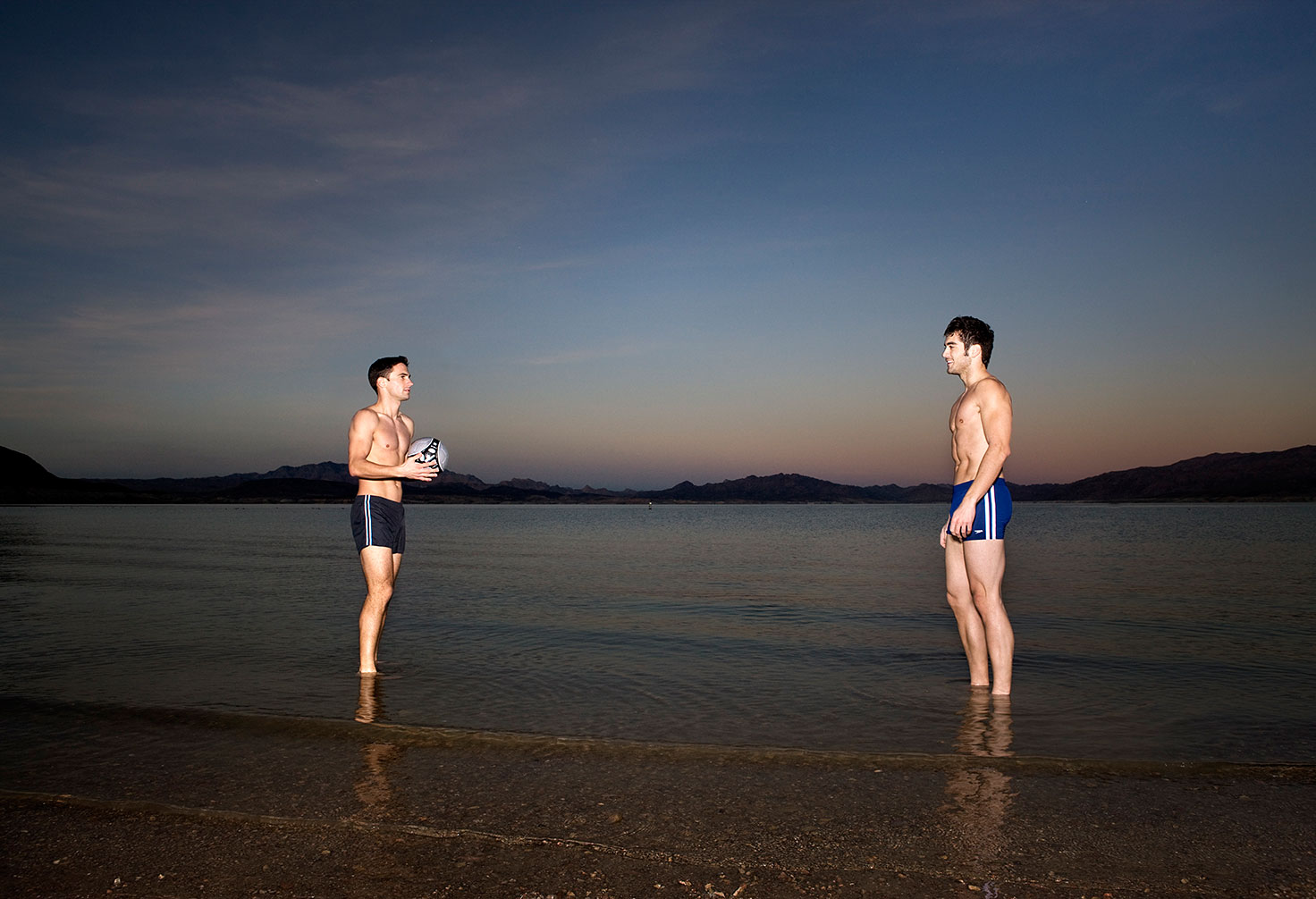 Two man plan sport on lake